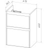 Тумба LEMARK COMBI 50 см под раковину, подвесная/напольная, 2 ящика, планки-чёрный; корпус/фасад белый глянец LM03C50T-black